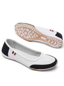 Zapatos planos simples para mujer, cómodos con suela blanda y talla grande, bestsellers con diseño transpirable y antideslizante, nuevos zapatos cómodos para caminar de unicolor para primavera/verano