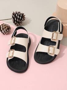 1 Pair Summer New Baby Sandals, Fashion Hook And Loop Sports Flat Beach Shoes