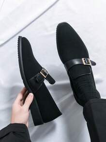 Casual Men's Pointed Toe Slip-On Loafers, Summer Korean Fashion Designer Style Low-Top Leather Shoes - Black - View 9