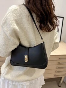 Leather Underarm Bag Fashion Women Bag Handbag Solid Shoulder Bag Simplicity Classic Women's Messenger Bag For Lady