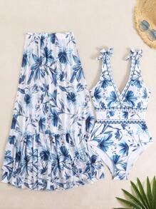 Conjunto de Maiô Bikini Franzido de uma Peça Sexy da Moda, Roupa de Praia Europeia e Americana, com Franzido e Modéstia, Adequado para Verão, Praia, Férias