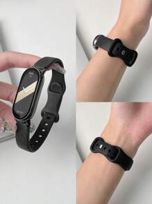 Bande en silicone 2-en-1 et étui de protection transparent compatible avec Xiaomi Mi Band 3/4/5/6/7/8/9, version NFC