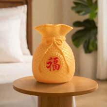 1pc Chinese Style Wheat Ear Lucky Bag Vase, Living Room Decor, Wealth-Attracting Money Bag Vase Ornament, Resin Home Party Decoration Gifts Birthday Graduation