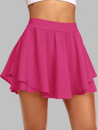 JoyGirl 女士褶皱网球裙配短裤高腰高尔夫短裙迷你裙健身裙运动短裙带口袋