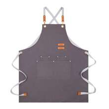 1 pezzo Grembiule in tela impermeabile all'ingrosso, adatto per caffetterie, cucine, uso domestico, vestiti da lavoro altamente attraenti, grembiule in denim per casa, ristoranti, falegnami
