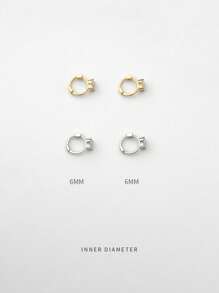 1只925纯银迷你四叶草耳夹耳环，金色花朵星空耳夹耳环，适合女性日常佩戴（单只出售，非一对） - 四葉草耳環 - 查看 5