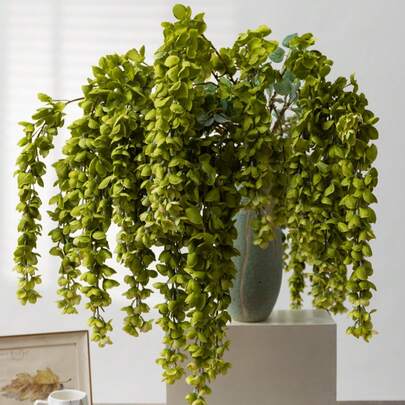 MEHELANY 1pc 113cm Artificial Wisteria Vine, Green Fake Plant Suitable For Home, Wedding, Party Decor, Floor Vase, Balcony, Wedding Arch, Indoor Living Room Window, Wall Decor, Outdoor Garden Hanging Decor For Valentine's Day, Mother's Day, Spring Party, Back To School