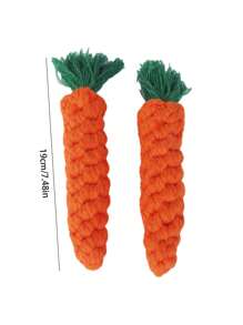 3pcs/1pc Pet Dog Rope Toys, Puppy Keep, Hand Woven Rope Carrots, Dog Tooth Grinding, Tooth Cleaning, Anti Bite Pet Toys, Small And Medium-Sized Dog Knot Toys - Multicolor - View 7