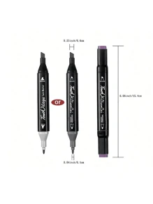 12/24/36/48/60/80/120/168pcs Art Student Marker Pen Set, Painting Sketch Watercolor Pens Suitable For Art Students To Color, Sketch And Draw, Double Ended Oily Markers, Suitable For Art Students, Paintbrush, Suitable For Elementary Students, School Supplies, Available In 12/24/30/36/48/60/80/120/168 Colors