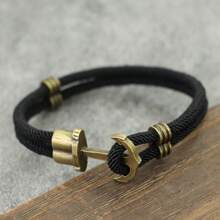 Vintage Pirate Bracelet Men Bronze Punk Bracelet Outdoor Survival Bracelet Gift For Him Double Rope Bracelets - Anchor Bracelet - View 6