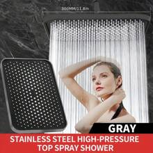 11.8 Inch High Pressure Rain Shower Head -Shower Heads With 3 Modes Handheld Spray Combo- Wide RainFall Shower Home Bathroom Decor Summer Bathroom Accessories - Grey - View 1