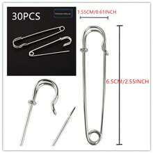 30pcs Pins, 7 Sizes Extra Large Pins - Suitable For Blankets, Sofas, Home Decor, Sweaters, Sewing, Scarves, Skirts, Crafts, Etc.