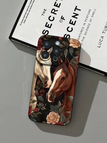 1 件 TPU 磨砂手机壳，带玫瑰和马图案，适用于 Apple 7 7P X XS XR XSMAX XR 11 12 13 14 15 16 系列、A05 A05S A52 A53 A13 A14 A04S A35....系列 S22U S23U S24U 系列、Redmi Note 系列、Oppo A 系列、Reno 系列和 Infinix 系列智能手机 - 彩色 - 查看 3