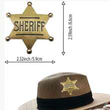 Sheriff Badges, Western Police Vest Badge, Deputy Sheriff Badge, Cowboy Party Decoration Badge,Makeup Ball Costume Props Party Favors Supplies, Police Badge Medallion Pins For Carnival Prizes, Party Bag Gift Fillers