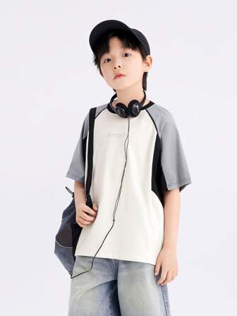 zosee 年轻男孩轻质网眼拼接撞色 T 恤，透气，适合运动和休闲时尚