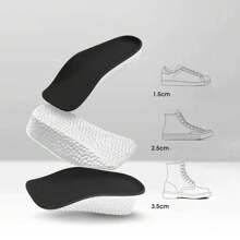 1 Pair EVA Hidden Height Increase Insoles, Breathable & Comfortable Shock-Absorbing Heel Pads, Trimable