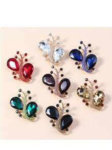 1pc Creative Fashion Jewelry Crystal Hollow Corn Brooch, Elegant Accessory