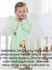 Baby Sleeping Bag With Leg Openings, Thin Cotton For Spring/Summer, Air-Conditioned Room, Detachable Sleeves, Anti-Kick Quilt For Infants - Green - View 4