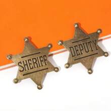 Sheriff Badges, Western Police Vest Badge, Deputy Sheriff Badge, Cowboy Party Decoration Badge,Makeup Ball Costume Props Party Favors Supplies, Police Badge Medallion Pins For Carnival Prizes, Party Bag Gift Fillers
