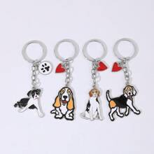 1pc Metal Basset Hound Keychain Dog Keychains For Women Bag Charm Trinket Men Car Key Ring Key Chain Jewelry Gift Animal Charm Car Accessories Backpack For School
