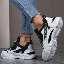 Women's Thick Sole Fashionable Casual Sports Running Shoes, Comfortable And Lightweight For Outdoor Leisure