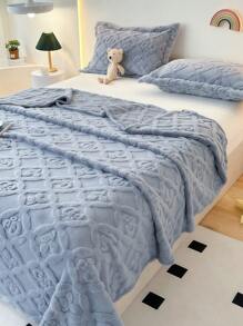 1 Stück Wohndecke aus ganzjährigem einfarbigem Jacquard, Sherpa-Decke, dicke weiche Fleecedecke, leicht und atmungsaktiv, kann auch als Bettlaken verwendet werden