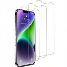 3Pcs Tempered Glass Compatible With IPhone16 15 14 13 12 11 Pro Max Screen Protector Compatible With Iphone 12Mini 13Mini 7 8 15 Plus SE X XS XR 14 15 16 Pro 16e Glass Gift For Birthday, Family, Friends Phone Screen Protector, Phone Accessories Waterproof Shockproof Anti-Fall Anti-Fall Scratch Resistant Anti-Fingerprint Full Cover
