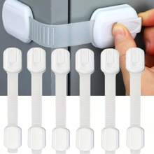6-Pack/8-Pack Baby Locks – Secure, Quick, Easy Adhesive Cabinet Latches, No-Screw & Magnet-Free, Multi-Purpose For Furniture, Kitchen, Oven, Toilet Seat – White Plastic - Multicolor - View 13