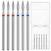 6pcs/Set Cuticle Drill Bit Sets,Nail Drill Bits Flame Cuticle Clean Drill Bit For 3/32''Electric Nail File Machine Cuticle Bit Nail Prep Tool - Multicolor - View 4