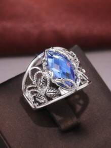 1 件奢华方晶锆石戒指，适合女士，情人节礼物，结婚周年派对珠宝，妈妈，母亲，母亲节，礼物 - 1# - 查看 4