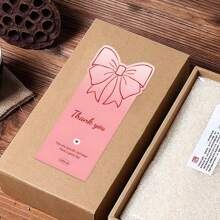 50pcs/Bag Bowknot Gift Decoration Sealing Sticker, Pink Cute Thank You Sticker Rose Gift Box Sealing Sticker Decoration Sticker, Suitable For Party Gift Decoration Supplies