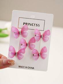 5pcs/20pcs Kids Colorful Cute Butterfly Hair Clips, Premium Rhinestone Mesh Hair Accessories, Suitable For Girls Daily Use