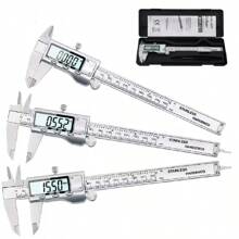 Paquímetro Digital Eletrônico de Aço Inoxidável de 6 Polegadas / 150mm, Micrômetro de Metal de Medição