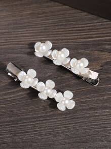 2 stuks bruidsparelhaarspelden, Koreaanse stijl haarknotspelden, U-vormige haarspelden voor haaraccessoires voor vrouwen
