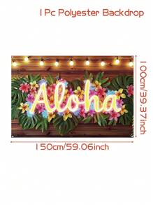 1Pc Hawaiiaanse Aloha Achtergrond, Tropische Achtergronddoek, 150*100cm Achtergronddoek, Hawaii Achtergronddecoratie, Aloha Feestdecoratie, Hawaii Tropische Feestdecoratie, Tropische Themafeestbenodigdheden, Verjaardagsfeestbenodigdheden, Tropische Fotografie Achtergronddecoratie, Bruiloftbenodigdheden, Babyshowerbenodigdheden, Bruidsdouchedecoratie, Vakantiefeestbenodigdheden, Binnen- en Buitengebruik, Zomerdecoratie