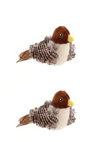 运动激活猫玩具 - 带声音的毛绒仿真鸟、刺猬、水田鼠、猫、咀嚼玩具,供猫咪娱乐、自娱自乐 - 咖啡棕 - 查看 15