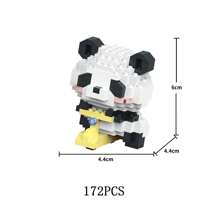 Cartoon Panda Building Blocks Kawaii Anime Figure Mini Assembly Toy Bricks Give Children Unique Educational Toys Best Birthday Present Ever - Multicolor - View 24