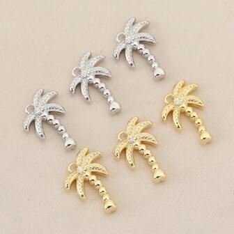 1 件/3 件 DIY 椰子树铜镀 18K 珠宝配饰简约个性化珠宝装饰件