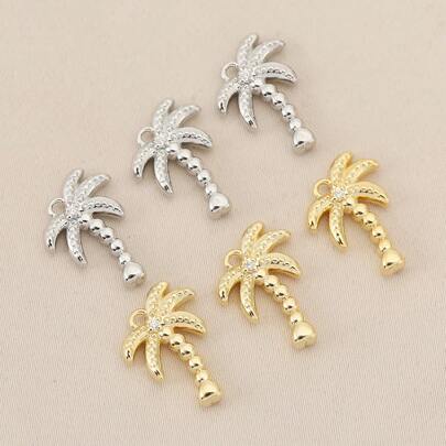 1 Piece/3 Pieces DIY Coconut Tree Copper Plated 18K Jewelry Accessories Simple Personalized Jewelry Decorative Pieces