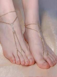 1pc Minimalist Fashion Beach Style Chain Anklet, Suitable For Women Travel Or Gift To Friends