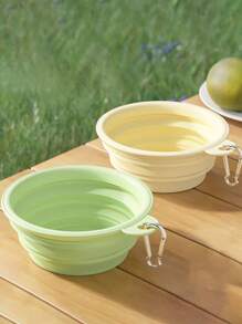 1 件可伸缩折叠狗狗爱好者和狗妈妈爱碗带挂钩，轻巧简约风格，适合散步、旅行、户外活动