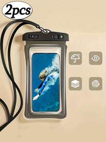 2 Stücke wasserdichte Handytasche, wasserdichte Handytasche mit Touchscreen, geeignet für Strand, Kreuzfahrt und Reisen, Schwimmen, Rafting, Radfahren, Bergsteigen, Camping, Wandern, Unterwasserfotografie, Tauchen, spezielles Regenschutz-Handyhülle für Outdoor, geeignet für alle Handy