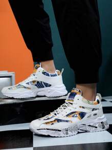 Men's New Soft Sole Low-Top Canvas Breathable Round Toe Lace-Up Casual Fashion Sneakers, Patchwork Color Block Design, Versatile For Teen/Youth Casual, Outdoor, Athletic, Travel, Graduation Gifts, Birthday Dress Accessories