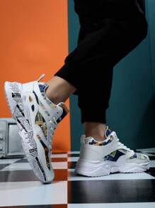 Men's New Soft Sole Low-Top Canvas Breathable Round Toe Lace-Up Casual Fashion Sneakers, Patchwork Color Block Design, Versatile For Teen/Youth Casual, Outdoor, Athletic, Travel, Graduation Gifts, Birthday Dress Accessories