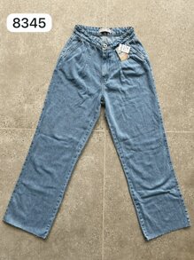 Kissmelady 8345 Women's Plain Wide Leg Pants Without Tears 8345 - Rửa trung bình - Xem 4