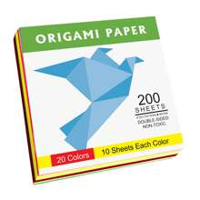 200 arkuszy papieru origami dwustronnego premium – 20 żywych kolorów, 6 cali kwadratowych, łatwe składanie dla początkujących – idealne do majsterkowania, kreatywnych projektów artystycznych, dekoracji świątecznych i pomysłów na ręcznie robione prezenty