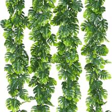 1 künstliches simuliertes Schildkrötenblatt, (1,73 m) gefälschte hängende Grünpflanze Palme Reben, gefälschtes tropisches Palmenblatt, Garten, Veranda, Terrasse, Dschungel-Tau-Party, Innen- und Außendekoration, Innenblumendekoration, Klassenraumdekoration, Bürodekoration, Hochzeitsdekoration, Straußdekoration, Hintergrundwand-Atmosphärendekoration, Heimdekoration