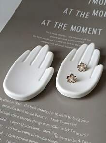 DIY 3D 棕榈烛台树脂铸造模具、蜡烛装饰托盘、石膏硅胶模具、粘土家居装饰 - 白色矽膠模具 - 查看 4