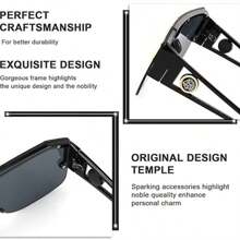 Women Men Fashion Glasses, Square Flat Top Big Frame, Oversized Glasses ,Driving Walking Traveling Photography Beach Parties Daily Life Decoration Work Glasses CK2765 - 001 - Xem 5