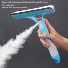 3-In-1 Multifunctional Glass Cleaning Tool With Sprayer, Polypropylene (PP) Plastic, Suitable For Bathroom, Kitchen, Living Room, Bedroom, Toilet - Efficient Mirror And Window Scraper